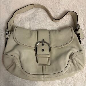 Coach Signature Leather Shoulder Bag With Dust Bag– Cream/Beige – Style K3S-924B